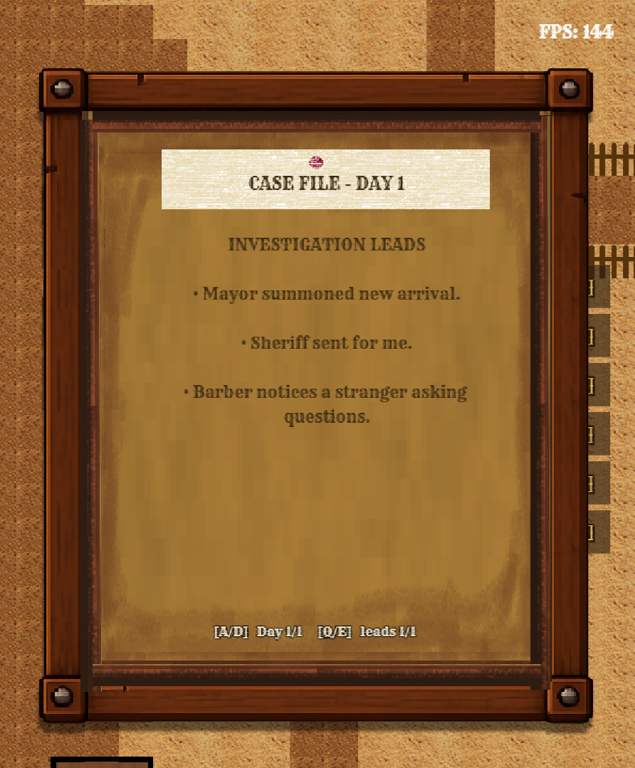 A Week in the West journal and evidence screen