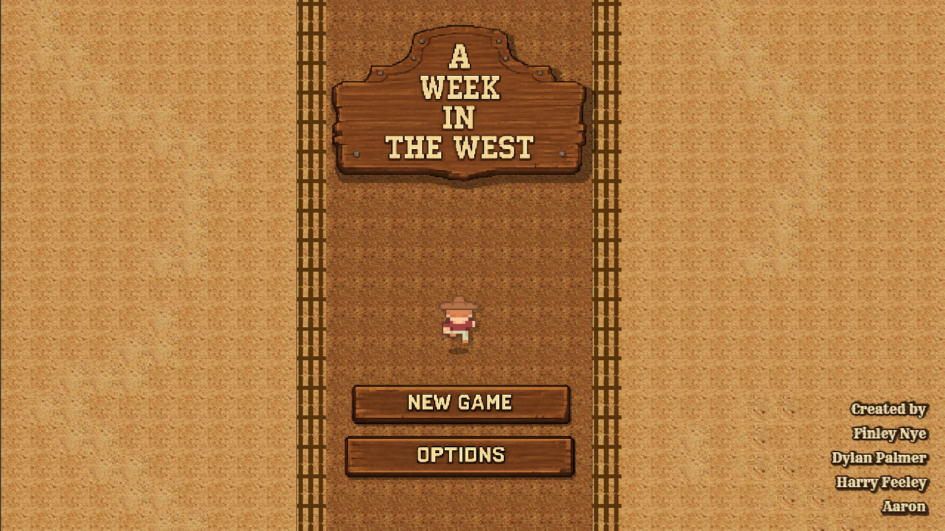 A Week in the West main menu screen