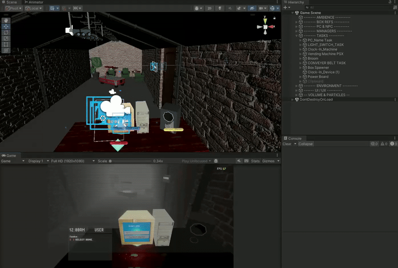 Computer cinematic camera view